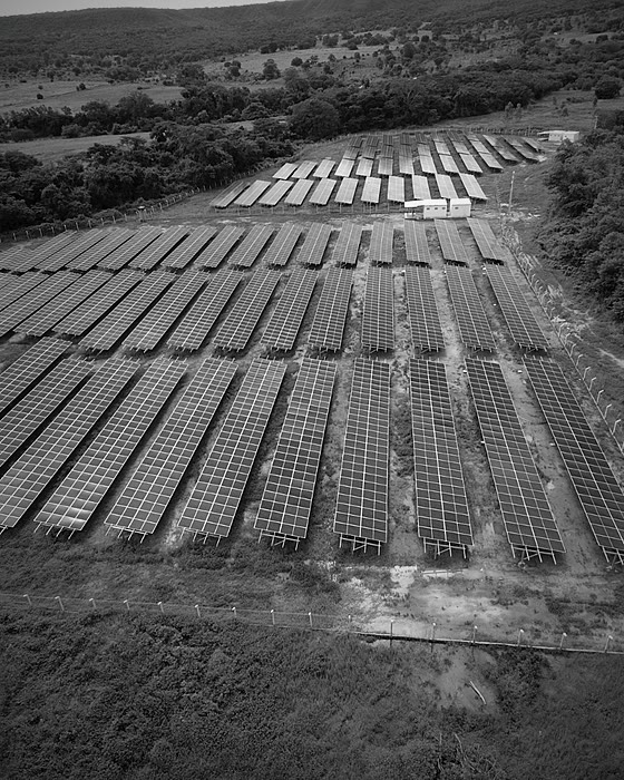 Vista aérea de usina solar